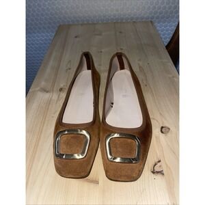 Avellini Made in Italy Brown Suede with Goldbuckle vintage 60s mod style  sz 8.5